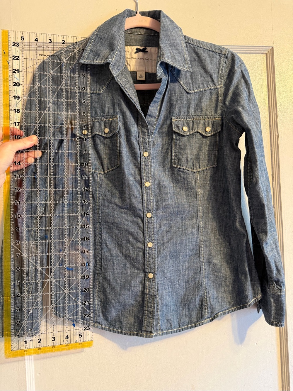 Denim Western Pearl Snap Front Shirt - Picture 5 of 7